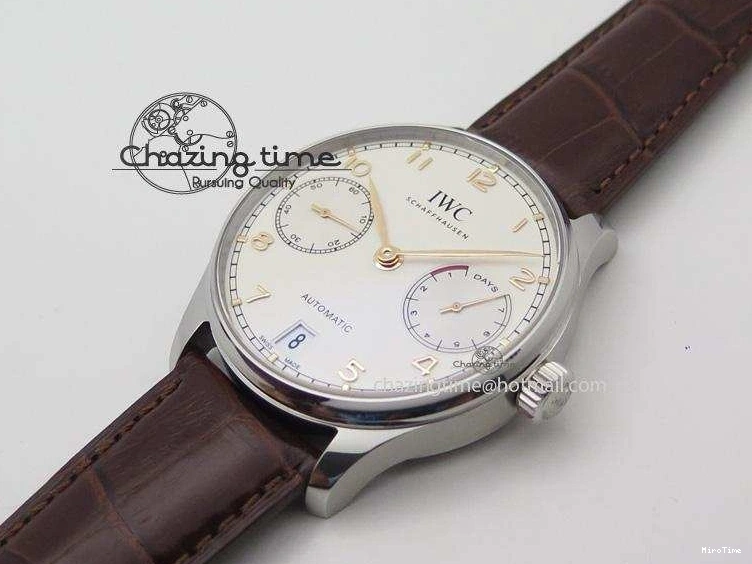 MIROTIME 0303 MoistureWicking Portuguese Real PR IW500704 ZF 1:1 Best Edition On Brown Leather Strap A52010 V 7311
